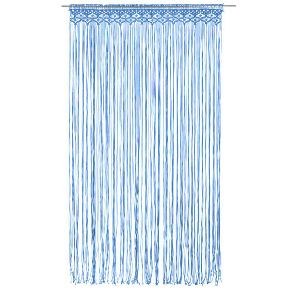 vidaXL Macrame Curtain Blue 140x240 cm Cotton