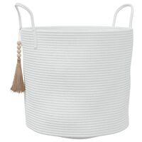 vidaXL Storage Basket White Ø40x35 cm Cotton