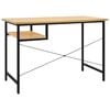 vidaXL Computer Desk Black and Light Oak 105x55x72 cm MDF and Metal