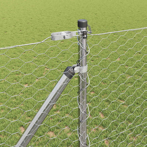 vidaXL Fence Post Silver 50 x 1.4 m (36 mm mesh) Steel