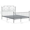 vidaXL Bed Frame without Mattress Grey Metal 160x200 cm