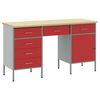 vidaXL Work Cabinet with Drawer 3 pcs Red Engineered Wood and Steel