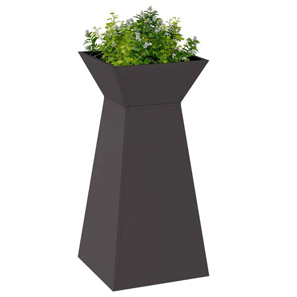 vidaXL Pillar Planter 2 pcs Black 35 x 35 x 73 cm