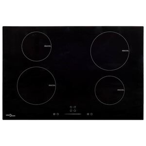 vidaXL Induction Hob with 4 Burners Touch Control Glass 77 cm 7000 W