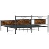 vidaXL Metal Bed Frame without Mattress Smoked Oak 160x200 cm