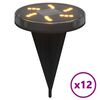 vidaXL Solar Ground Lights with Ground Spikes Outdoor 12 pcs Warm White