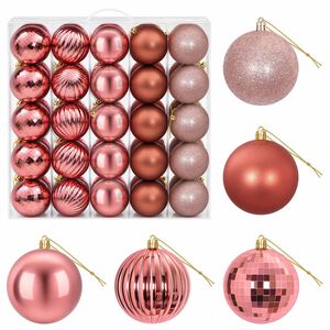 vidaXL Christmas Ball Set 50 pcs Pink and Rose 8 cm Polystyrene
