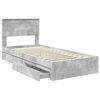 vidaXL Storage Bed Concrete Grey 75 x 190 cm Engineered Wood