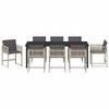 vidaXL Garden Dining Set 9 pcs Light Grey Poly Rattan