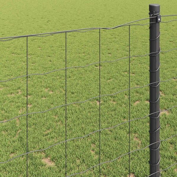 vidaXL Euro Fence Grey 1.6 x 10 m PVC-coated iron
