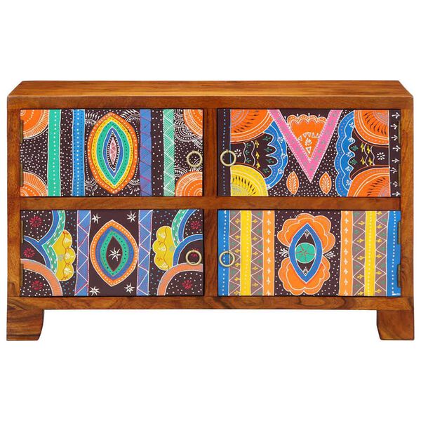 vidaXL Shoe Cabinet with Door Brown 90 x 35 x 55 cm Solid Acacia wood