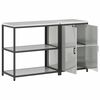 vidaXL Kitchen Storage Set with Shelf 2 pcs Silver Galvanised Steel