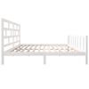 vidaXL Bed Frame without Mattress White Solid Wood Pine Super King