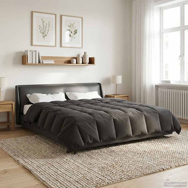 vidaXL Summer Duvet Quilted Anthracite 200 x 200 cm Microfiber
