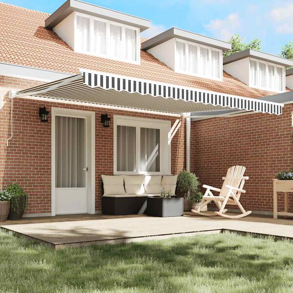 vidaXL Retractable Awning Anthracite and White 4.5x3 m Fabric&Aluminium