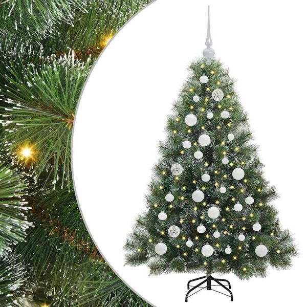 vidaXL Artificial Christmas Tree with 150 LEDs Green 120 cm PE and PVC