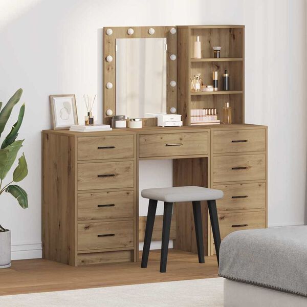 vidaXL Dressing Table 3 pcs Brown 40 x 41 x 135 cm Engineered wood