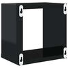 vidaXL Wall Cube Shelves 6 pcs High Gloss Black 22x15x22 cm