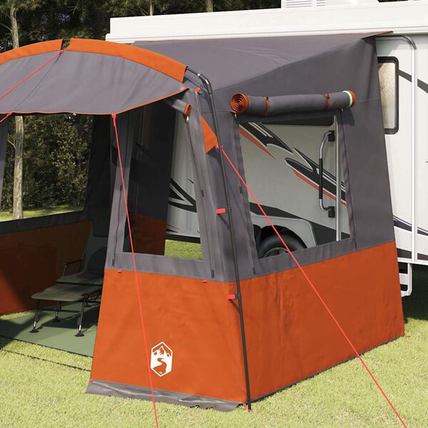 vidaXL Tailgate Tent for Caravan Grey and Orange 352 x 250 x 240 cm