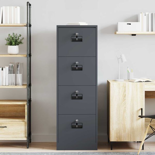 vidaXL File Cabinet Anthracite 45.5 x 42 x 139 cm Cold-Rolled Steel