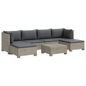 vidaXL 7 pcs Rattan Lounge Set with Cushions GENDT Natural Rattan