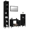 vidaXL 4 Piece Bathroom Furniture Set Black Engineered Wood