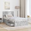 vidaXL Bed Frame Concrete Grey 100 x 200 cm Engineered Wood