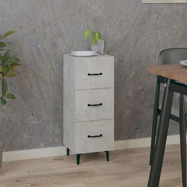 vidaXL Sideboard Concrete Grey 34.5x34x90 cm Engineered Wood