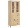 vidaXL Highboard Sonoma Oak 69.5x34x180 cm Engineered Wood