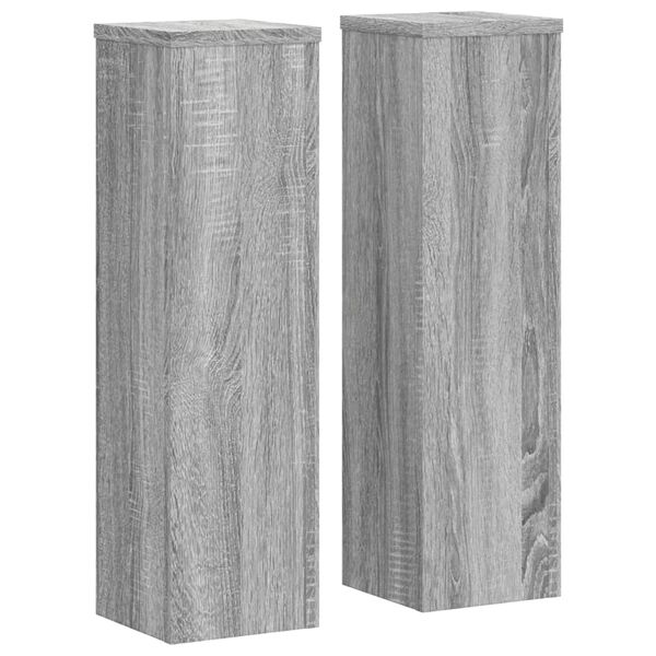 vidaXL Plant Stand 2pcs Grey Sonoma 17x17x60 cm Engineered Wood