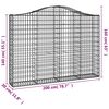vidaXL Arched Gabion Baskets 4 pcs 200x30x140/160 cm Galvanised Iron