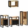 vidaXL Bathroom Furniture Set with Shelf 4 pcs Brown Solid Mango Wood