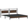 vidaXL Metal Bed Frame without Mattress Brown Oak 193x201 cm