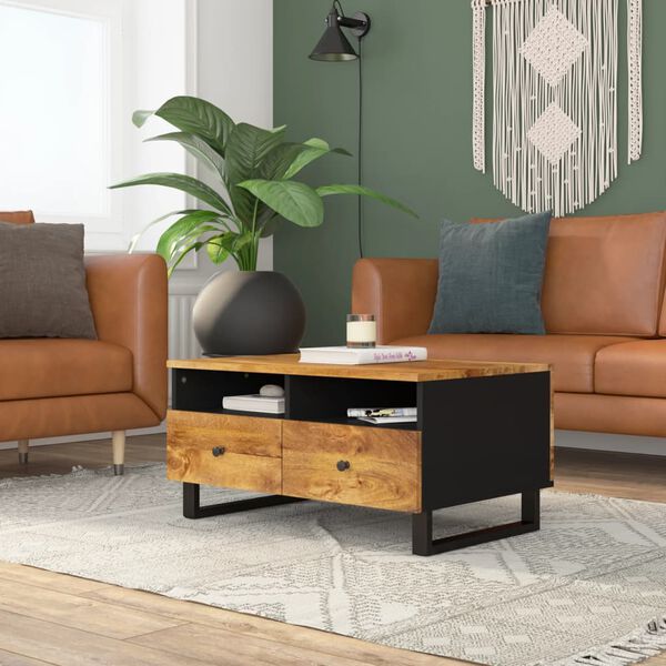 vidaXL Coffee Table 80x54x40 cm Solid Wood Mango&Engineered Wood