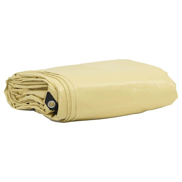 vidaXL Tarpaulin 650g / m&sup2; Beige 4 x 4 m Canvas with PVC Coating