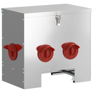 vidaXL Chicken Feeder Silver 40.5 x 25 x 38 cm Galvanised Steel