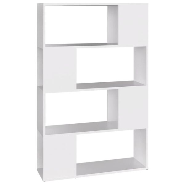 vidaXL Book Cabinet Room Divider White 80x24x124.5 cm Engineered Wood