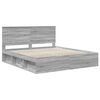 vidaXL Bed Frame Grey Sonoma 180 x 200 cm Solid Pine Wood