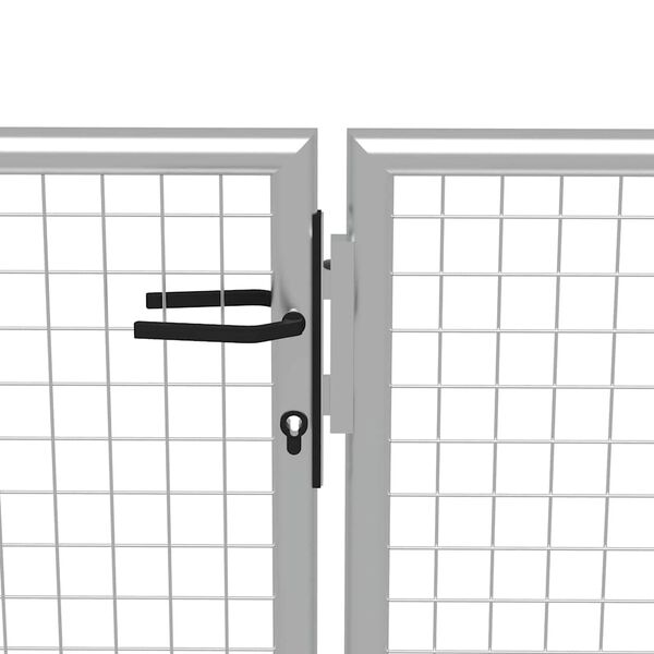vidaXL Garden Gate Galvanised Steel 400x150 cm Silver