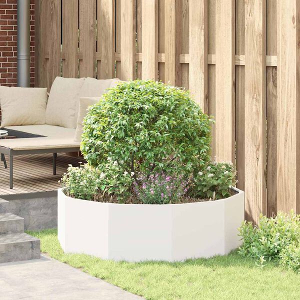 vidaXL Planter White 120 x 120 x 35 cm Steel