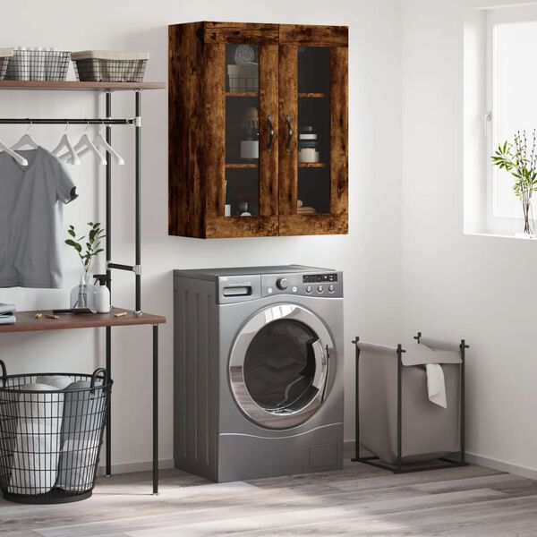 vidaXL Wall Mounted Cabinet Smoked Oak 69.5x34x90 cm Engineered Wood
