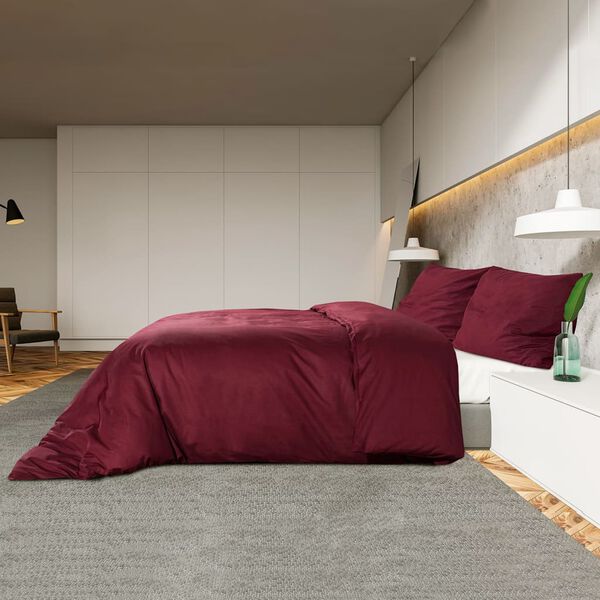 vidaXL Duvet Cover Set Bordeaux 260x240 cm Cotton