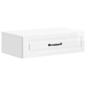 vidaXL Wall-Mounted Side Table High Gloss White 59 x 34.5 x 17 cm