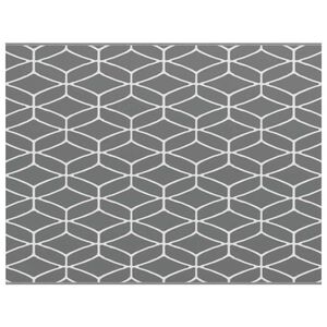 vidaXL Outdoor Rug ARAKIL Grey and white 250 x 300 cm PP