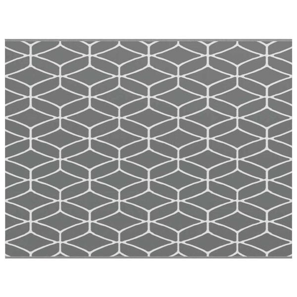 vidaXL Outdoor Rug ARAKIL Grey and white 250 x 300 cm PP