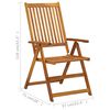vidaXL Garden Reclining Chairs 2 pcs Solid Acacia Wood