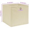 vidaXL Storage Boxes 10 pcs Cream 32x32x32 cm Fabric