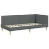 vidaXL Corner Bed Frame with Headboard Dark Grey 90 cm x 190 cm Velvet