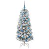 vidaXL Artificial Hinged Christmas Tree Green and White 150 cm