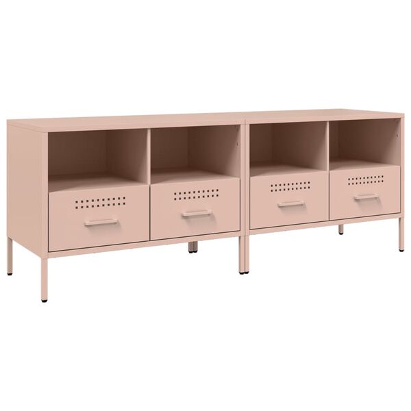 vidaXL TV Cabinets 2 pcs Pink 68x39x50.5 cm Steel